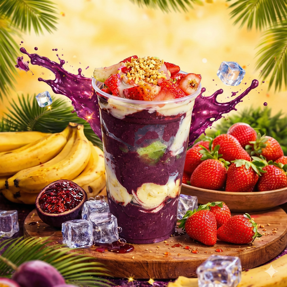 Açaí puro (1 L) + 2 adicionais off